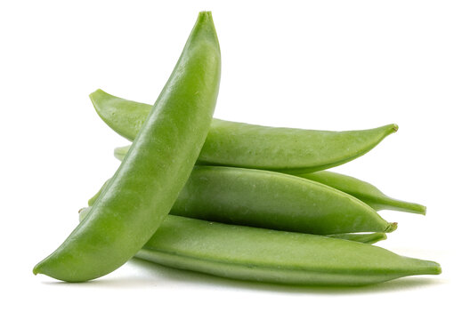 甜豆角绿色蔬菜白底图