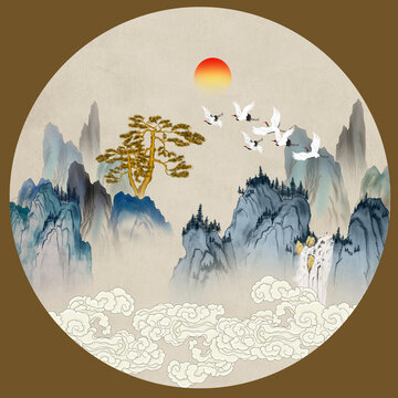 古典復(fù)古山水畫