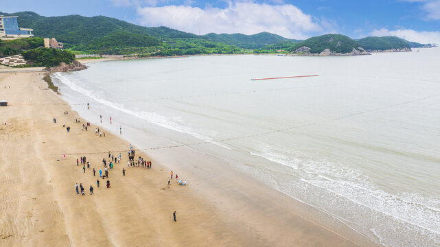 航拍宁波松兰山海景