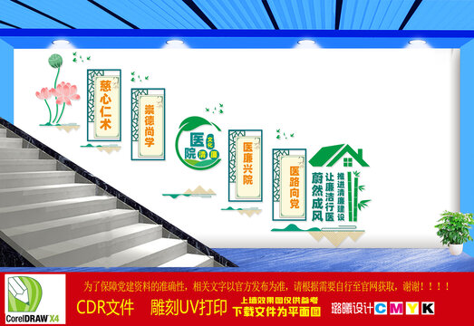 廉潔行醫(yī)樓道文化墻