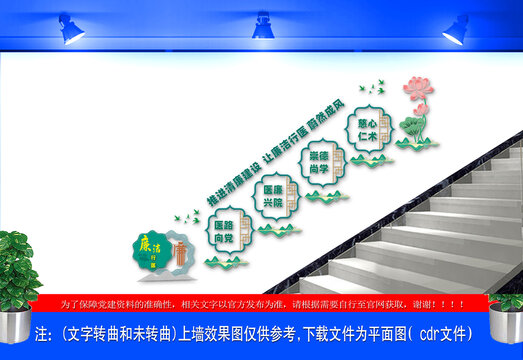 廉潔行醫(yī)樓梯文化墻2