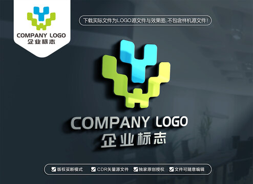 YW字母标志WY字母LOGO