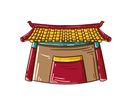 手繪國潮建筑