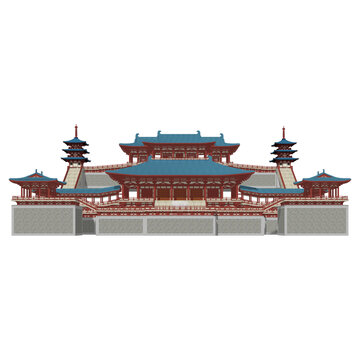 敦煌壁畫立面效果圖