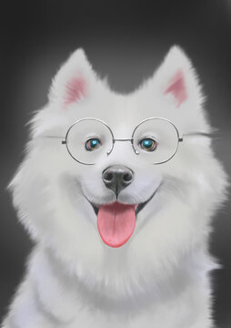 寵物插畫薩摩
