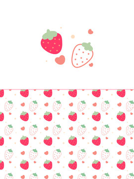 四方连续小草莓印花图案