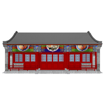 彩繪四合院立面效果