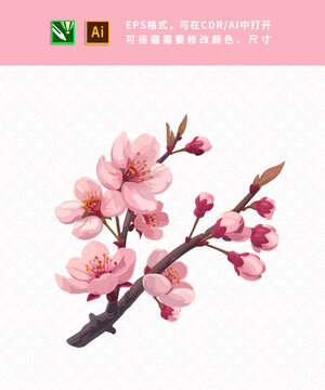 春天櫻花矢量素材
