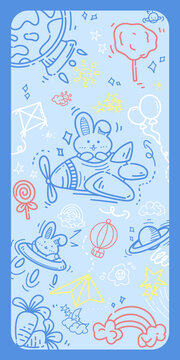 兔子太空旅行图案