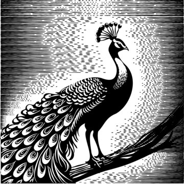 矢量孔雀插畫