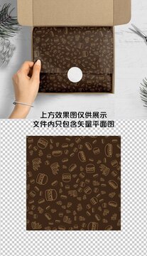 面包包裝紙矢量無縫背景