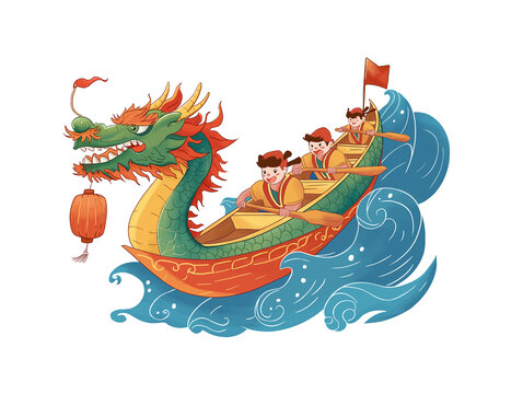 賽龍舟插畫