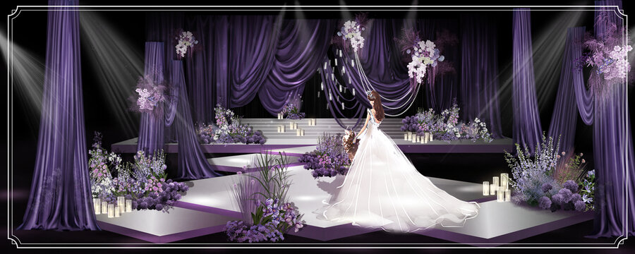 紫色小众舞台设计