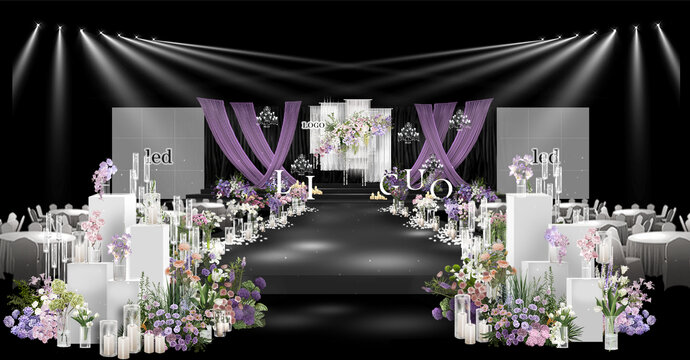 紫色水晶婚礼效果图