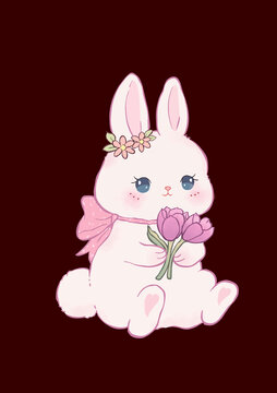 粉色兔子卡通素材