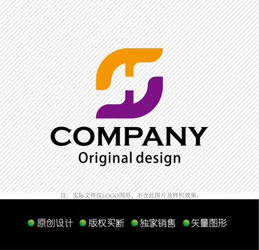 SH字母logo设计