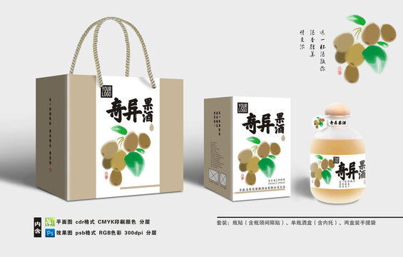 全矢量奇異果酒酒盒
