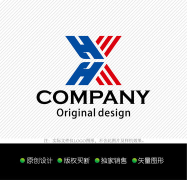 XH字母logo设计