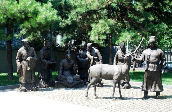 指鹿为马雕塑