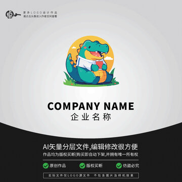 鱷魚(yú)潮流卡通教育餐飲LOGO