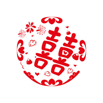 新年喜字窗貼窗花