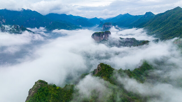 航拍雁荡山云海风光