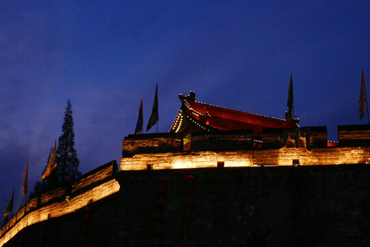 荆州古城夜景