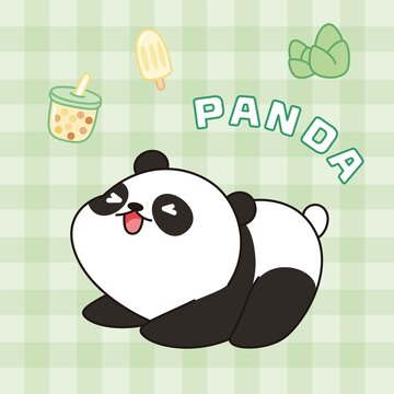 伸懶腰熊貓