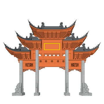牌樓牌坊立面效果圖