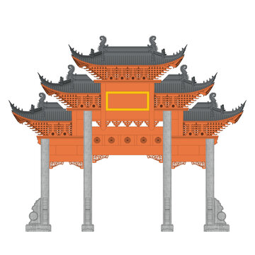 牌樓牌坊正立面效果圖