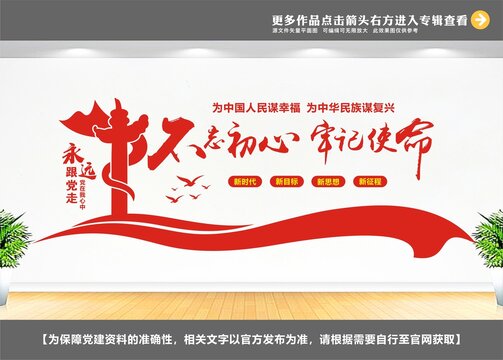 不忘初心黨建文化墻
