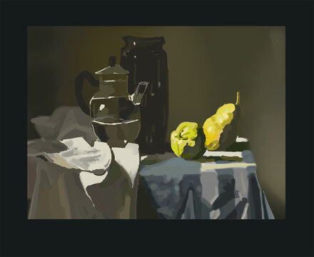 靜物素描藝術(shù)畫