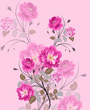 花团锦簇牡丹印花