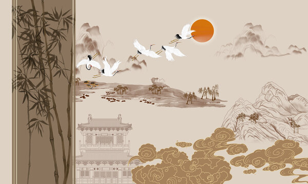 國(guó)潮山水畫