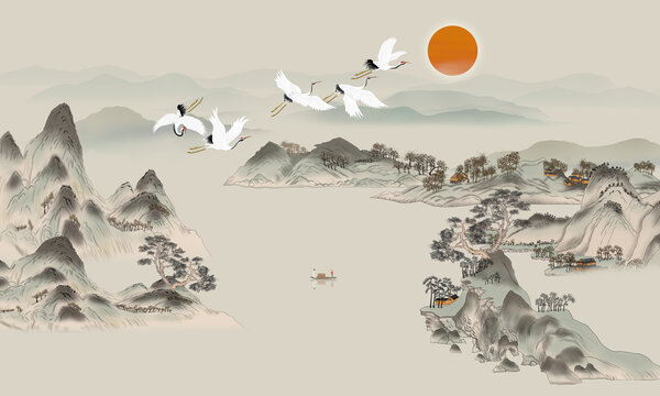 國潮山水畫
