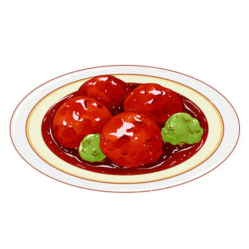 中国传统美食鲁菜四喜丸子