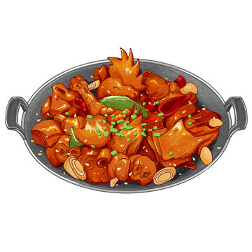 中国传统美食鲁菜沂蒙山炒鸡