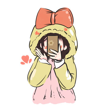 睡衣女孩插畫