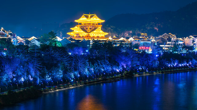 广西柳州百里柳江夜景
