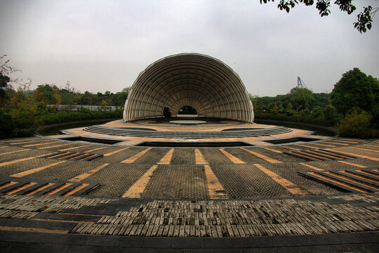 炮台湾国家湿地公园贝壳剧场