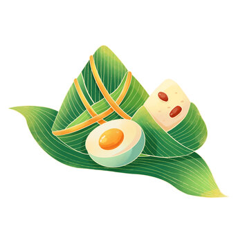 簡(jiǎn)約創(chuàng)意國(guó)風(fēng)線條粽子端午插畫