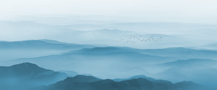 水墨遠山圖