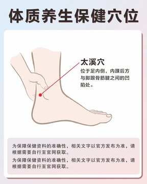 太溪穴手繪保健穴位