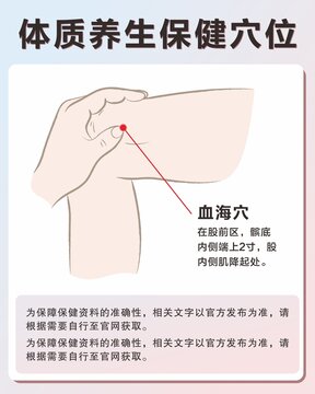 血海穴手繪保健穴位