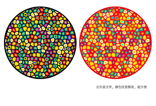 圓形彩色藝術玻璃貼背景墻
