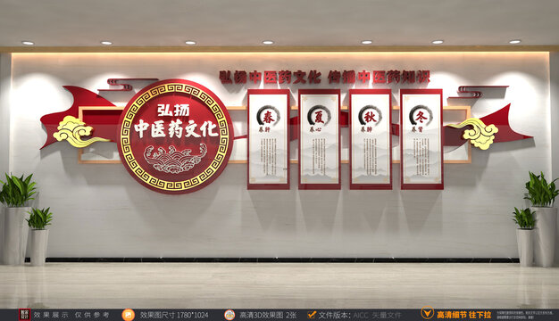 弘揚(yáng)中醫(yī)文化四季養(yǎng)生文化墻