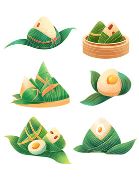 國潮端午節(jié)粽子插畫