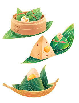 国潮端午节粽子插画
