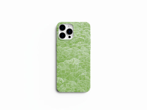 森林树木平面插画肌理手机壳图案