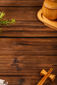 中式木纹美食摄影设计背景